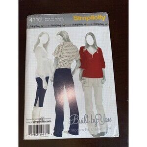 UNCUT FF Simplicity 4110 Boot Cut Carpenter Pants Capris w Side Slits Sz 4-12
